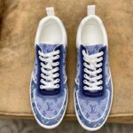 Louis Vuitton Unisex Trocadero Richelieu Sneaker Navy Blue Monogram Denim – Image 3