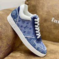 Louis Vuitton Unisex Trocadero Richelieu Sneaker Navy Blue Monogram Denim