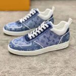 Louis Vuitton Unisex Trocadero Richelieu Sneaker Navy Blue Monogram Denim – Image 4