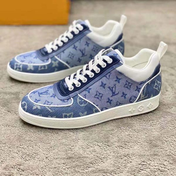 Louis Vuitton Unisex Trocadero Richelieu Sneaker Navy Blue Monogram Denim (3)