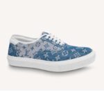 Baskets unisexes Louis Vuitton Trocadero Richelieu en denim bleu marine Monogram