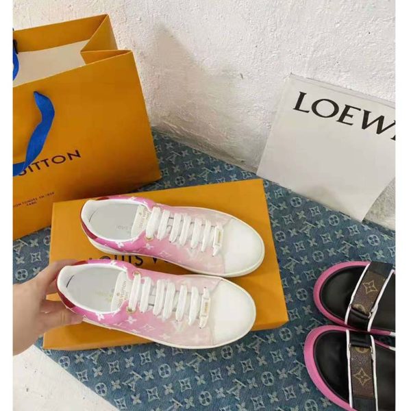 Louis Vuitton Women Frontrow Sneaker Calf Leather Monogram Canvas Louis Vuitton Signature (3)