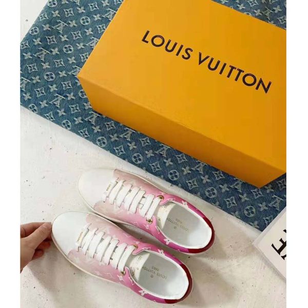 Louis Vuitton Women Frontrow Sneaker Calf Leather Monogram Canvas Louis Vuitton Signature (6)