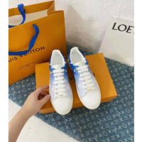 Louis Vuitton Women Frontrow Sneaker Calf Leather Monogram Canvas Signature-Blue