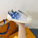 Louis Vuitton Women Frontrow Sneaker Calf Leather Monogram Canvas Signature-Blue - Image 5