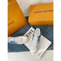 Louis Vuitton Women Frontrow Sneaker Calf Leather Monogram Canvas Signature-Blue