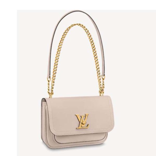 Louis VuittoLouis Vuitton Women Lockme Chain PM Handbag Grained Calf Leather-Beige