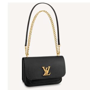 Louis Vuitton Women Lockme Chain PM Handbag Grained Calf Leather-Black