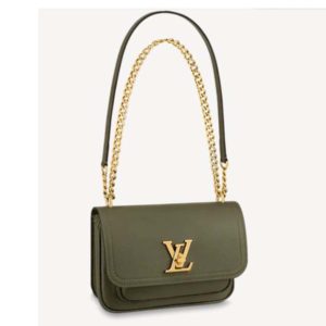 Louis Vuitton Women Lockme Chain PM Handbag Grained Calf Leather-Dark Green