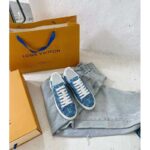 Louis Vuitton Women Time Out Sneaker Blue Monogram Denim - Image 4