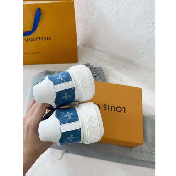 Louis Vuitton Women Time Out Sneaker Blue Monogram Denim (5)