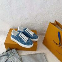 Louis Vuitton Women Time Out Sneaker Blue Monogram Denim