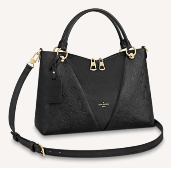 Louis Vuitton Women V Tote MM Embossed Monogram Empreinte Supple Grained Cowhide-Black