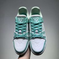 Men LV Trainer Sneaker Monogram-Embossed Calf Leather-Green