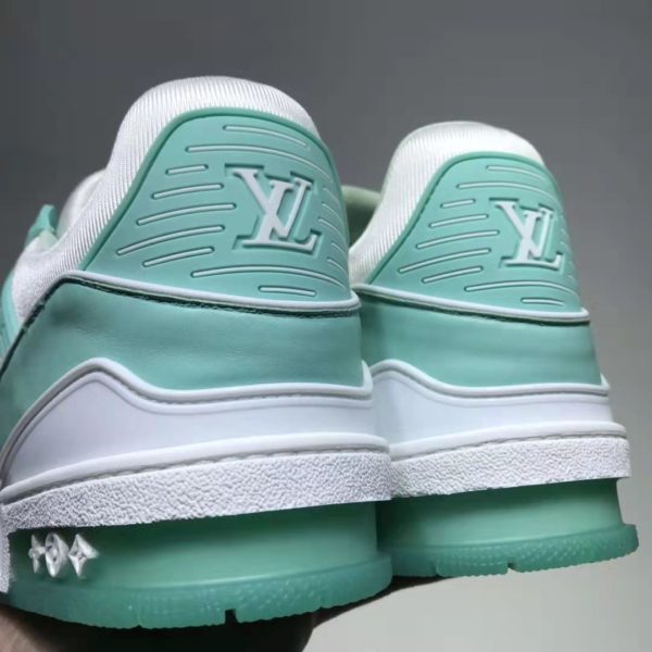 Men LV Trainer Sneaker Monogram-Embossed Calf Leather-Green (5)