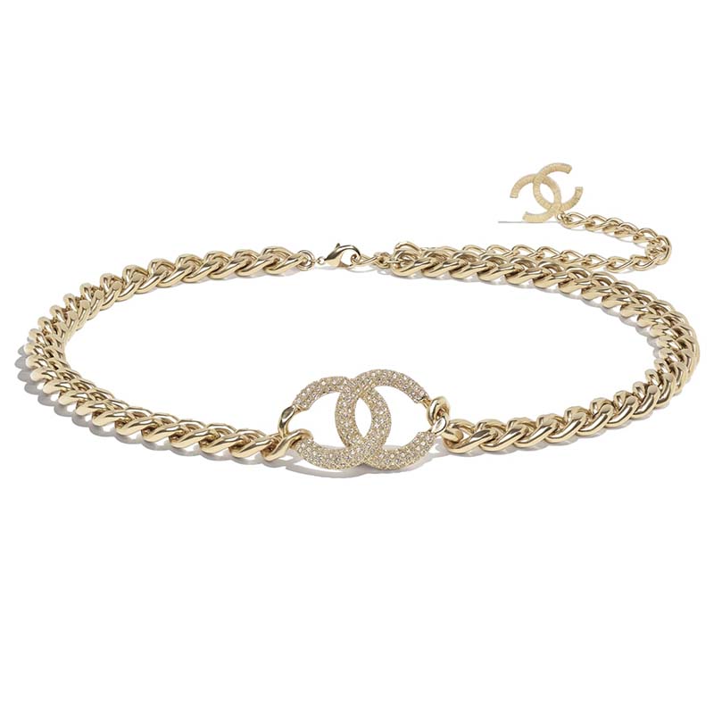 Chanel - SS2019  Gold & crystal metal & strass belt ($2,000