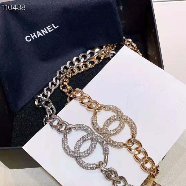 Chanel Women Belt Metal & Strass Gold & Crystal (3)
