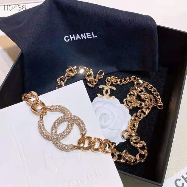 Chanel Women Belt Metal & Strass Gold & Crystal (8)