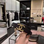 Chanel Women Calfskin & Gold-Tone Metal Black Belt - immagine 8