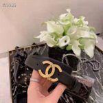 Chanel Women Calfskin & Gold-Tone Metal Black Belt - immagine 6