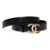 Chanel Women Calfskin & Gold-Tone Metal Black Belt