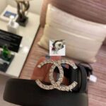 Chanel Women Calfskin Gold-Tone Metal & Strass Belt - immagine 3