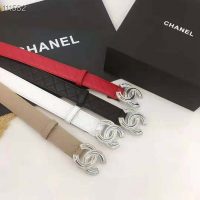 Chanel Women Calfskin Gold-Tone Metal & Strass Belt-Black