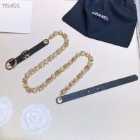 Chanel Women Gold-Tone Glass Pearls Gold & Crystal Belt