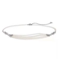 Chanel Women Gold-Tone Metal Pearls & Strass Silver & Crystal Belt