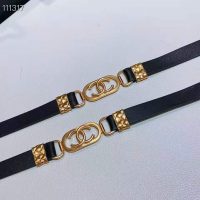 Chanel Women Lambskin & Gold Metal Black Belt