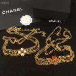 Chanel Women Metal & Natural Stones Gold Blue Red & Orange Belt - Image 4