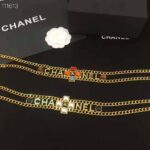 Chanel Women Metal & Natural Stones Gold Blue Red & Orange Belt - Image 7