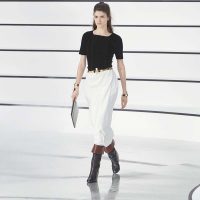 Chanel Women Metal & Resin Gold Pearly White & Black Belt