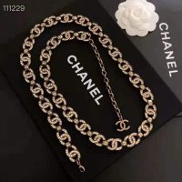 Chanel Women Metal & Strass Gold & Crystal Belt