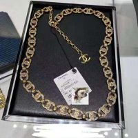 Chanel Women Metal & Strass Gold & Crystal Belt