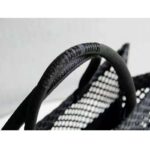 Dior Women Dior Book Tote Black Mesh Embroidery 'Christian Dior' - Imagen 15