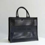Dior Women Dior Book Tote Black Mesh Embroidery 'Christian Dior' - Imagen 2