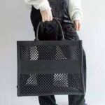 Dior Women Dior Book Tote Black Mesh Embroidery 'Christian Dior' - Imagen 10