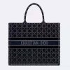 Dior Women Dior Book Tote Blue Cannage Embroidered Velvet
