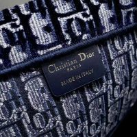 Dior Women Dior Book Tote Blue Dior Oblique Embroidery