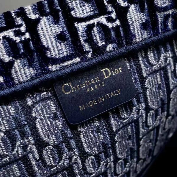 Dior Women Dior Book Tote Blue Dior Oblique Embroidery (9)