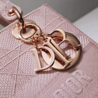 Dior Women Medium Lady D-Lite Bag Bois De Rose Cannage Embroidery