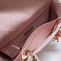 Dior Women Medium Lady D-Lite Bag Bois De Rose Cannage Embroidery