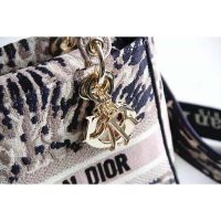 Dior Women Medium Lady D-Lite Bag Multicolor Tie & Dior Embroidery
