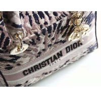 Dior Women Medium Lady D-Lite Bag Multicolor Tie & Dior Embroidery