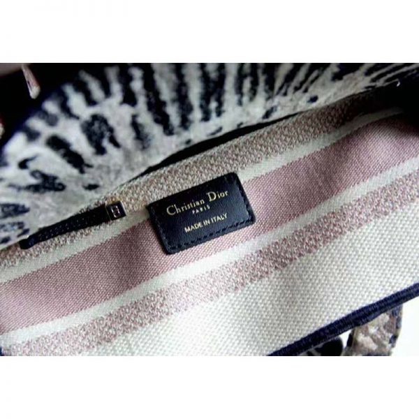 Dior Women Medium Lady D-Lite Bag Multicolor Tie & Dior Embroidery (16)