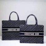 Dior Women Small Dior Book Tote Blue Dior Oblique Embroidered Velvet - Bild 5