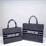 Dior Women Small Dior Book Tote Blue Dior Oblique Embroidered Velvet - Bild 6