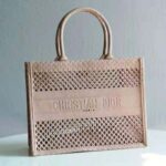 Dior Women Small Dior Book Tote Clay-Colored Mesh Embroidery - Image 2