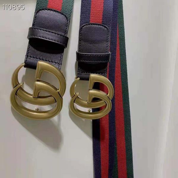 Gucci GG Unisex Nylon Web Belt with Double G Buckle 4 cm Width (2)